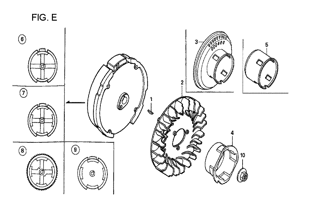 Fig-3 Diagram and Parts List for GX160U1 Type QCL Honda Engine