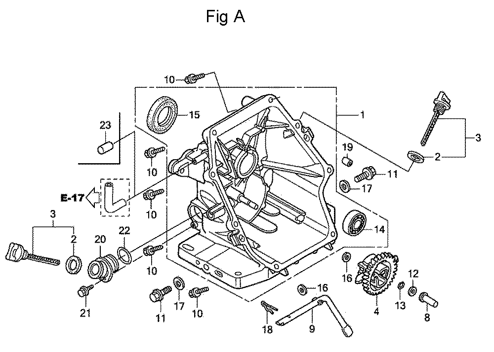 Fig-1 Diagram and Parts List for GC160 Type VXA Honda Engine