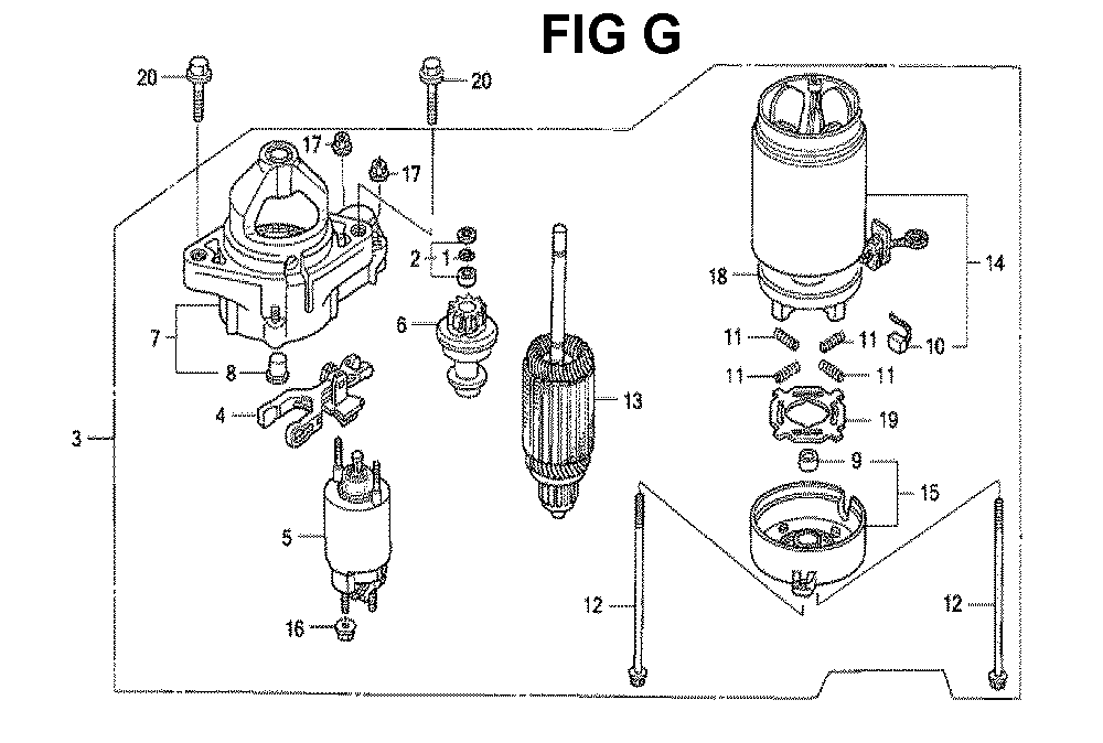 Fig-10 Diagram and Parts List for GXV530 Type DXA1A Honda Engine