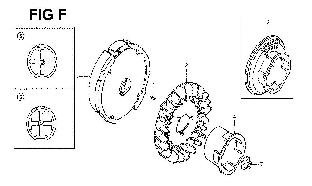 Fig-6 Diagram and Parts List for GX120K1 Type SJD2 Honda Engine