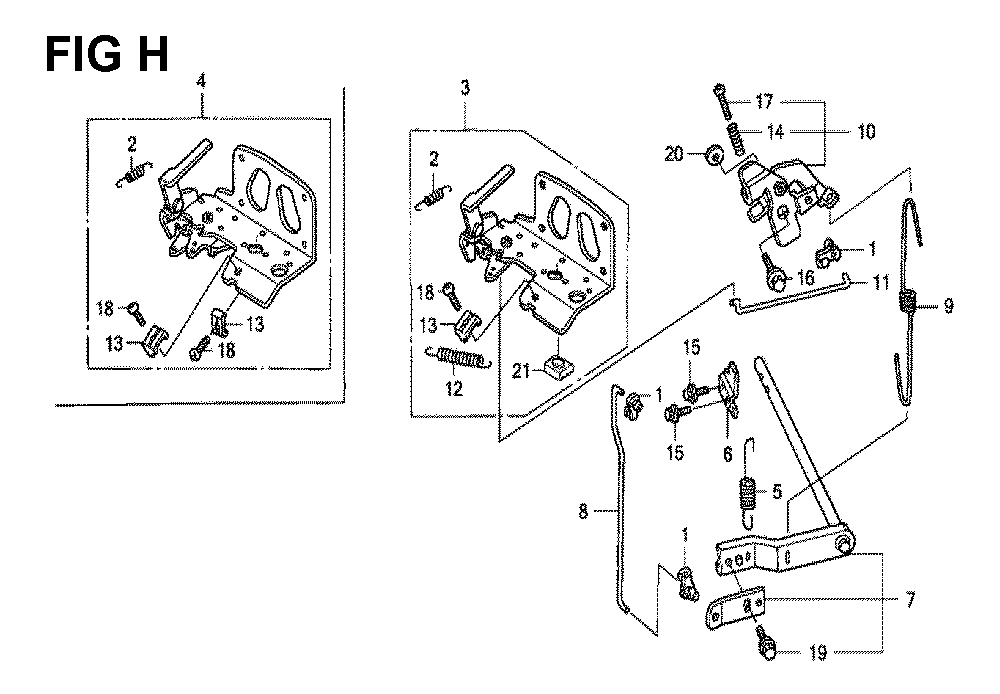 Fig-4 Diagram and Parts List for GXV530 Type PXA1A Honda Engine