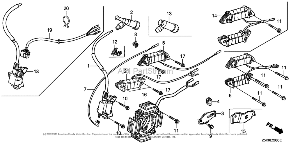 Ignition Coil (1) Diagram and Parts List for GX270UT2 (typeSMX2)(GCBGT-1000001) Honda Engine