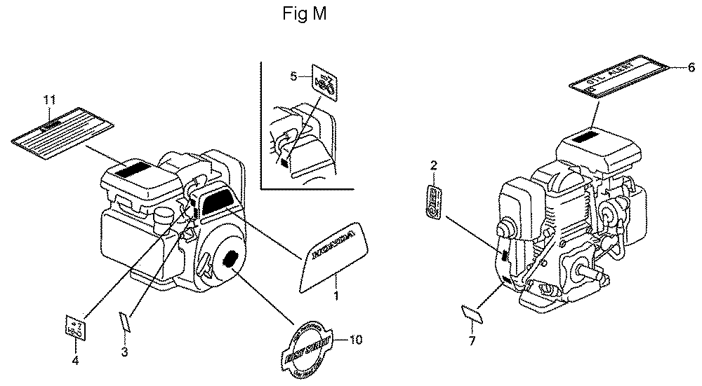 Fig-13 Diagram and Parts List for GS160LA Type QHAF Honda Engine