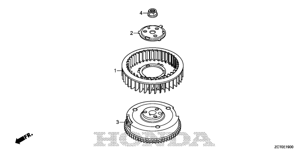 Flywheel Diagram and Parts List for GXV690RHX (Type TAF3)(GJAEH-2000001-9999999) Honda Engine