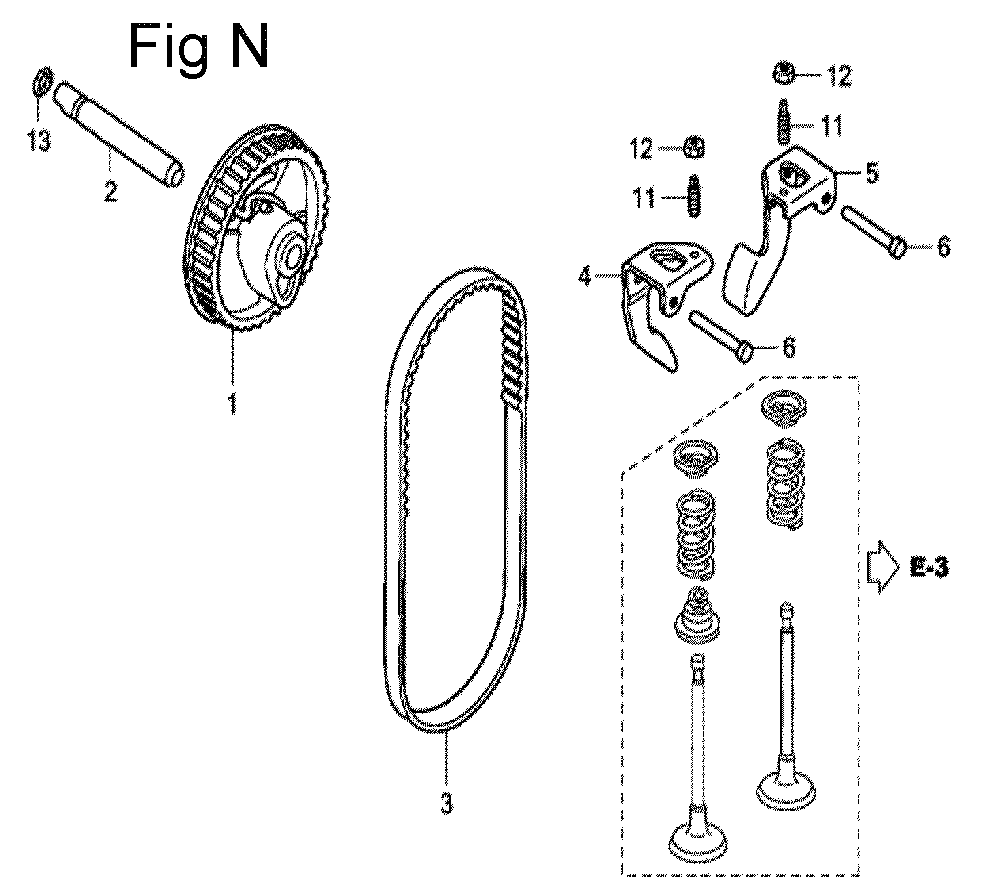 Fig-14 Diagram and Parts List for GC160A Type SHE6 Honda Engine