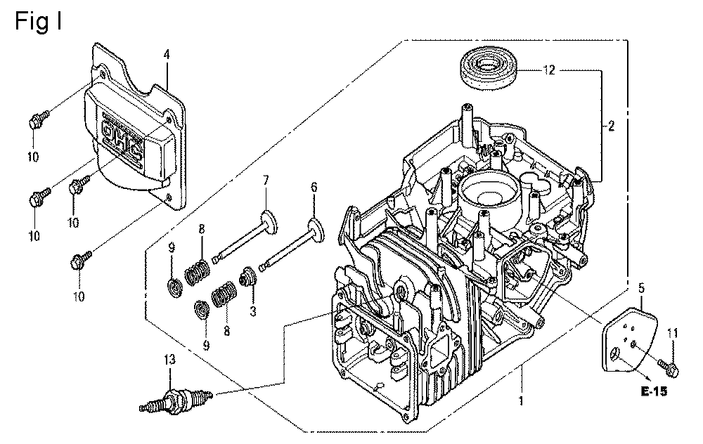 Fig-9 Diagram and Parts List for GCV160LA Type S3H Honda Engine