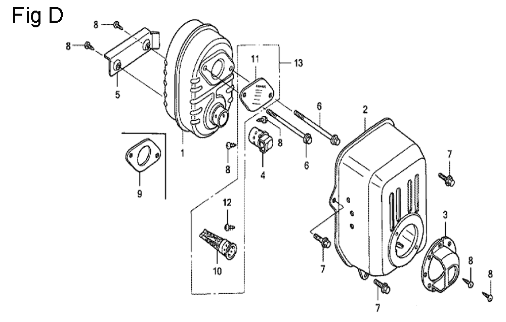 Fig-4 Diagram and Parts List for GC160 Type QHU Honda Engine