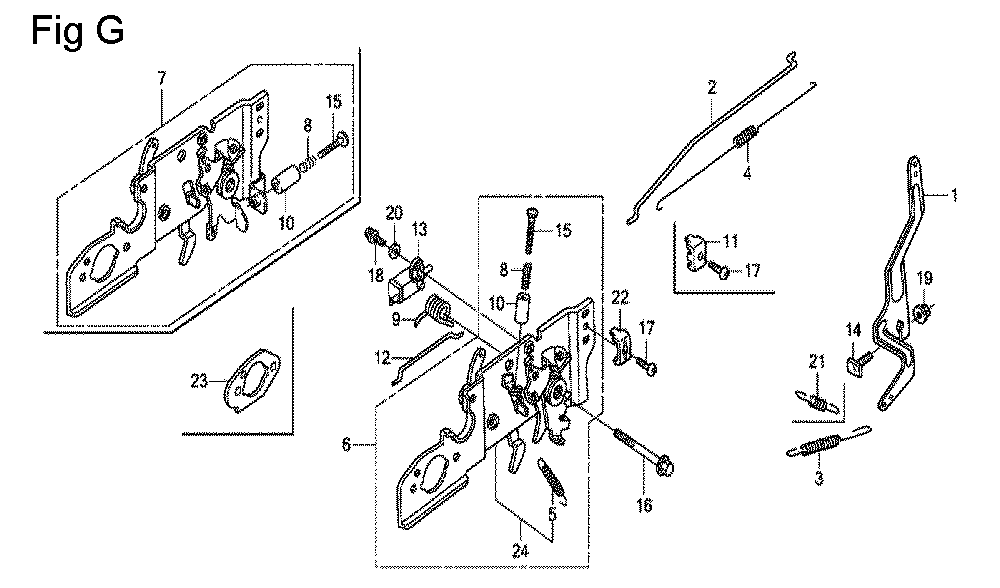 Fig-7 Diagram and Parts List for GCV135 Type A1A Honda Engine