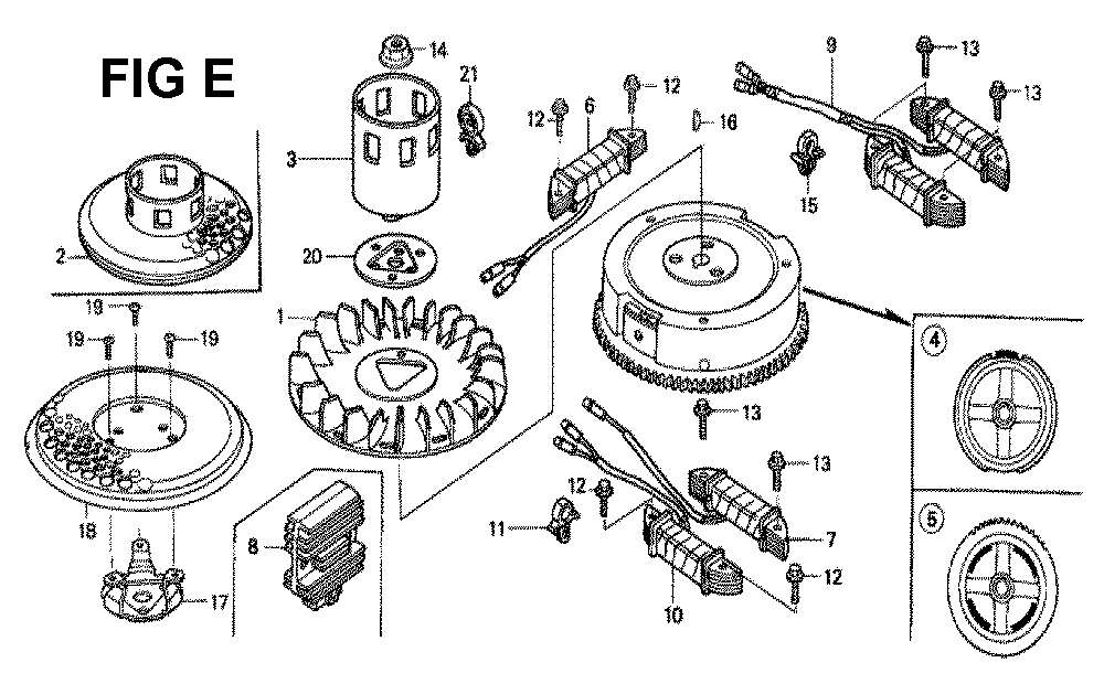Fig-12 Diagram and Parts List for GXV340K2 Type DCA2 Honda Engine