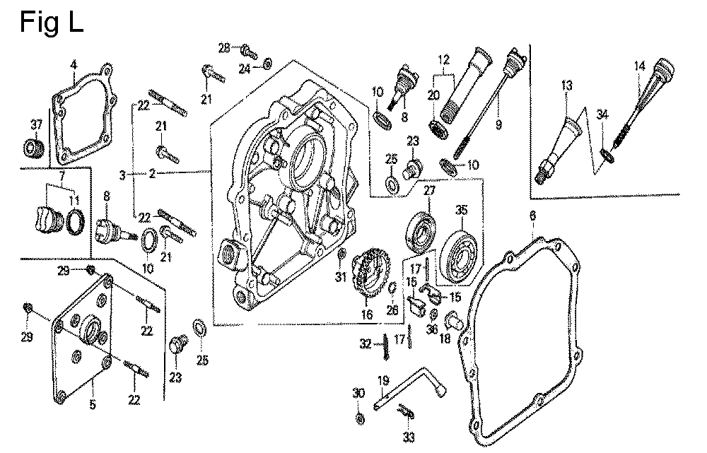 Fig-12 Diagram and Parts List for G100K2 Type SJ2 Honda Engine