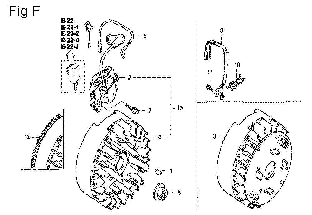 Fig-6 Diagram and Parts List for GC135 Type VXA Honda Engine