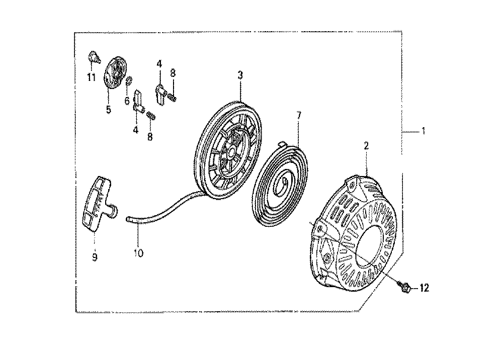 Fig-0 Diagram and Parts List for GX120K1 43-9999999 Honda Engine