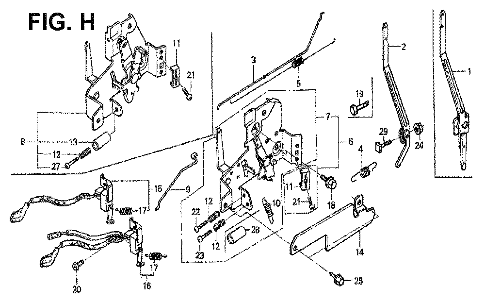 Fig-11 Diagram and Parts List for GXV120 Type SFL Honda Engine