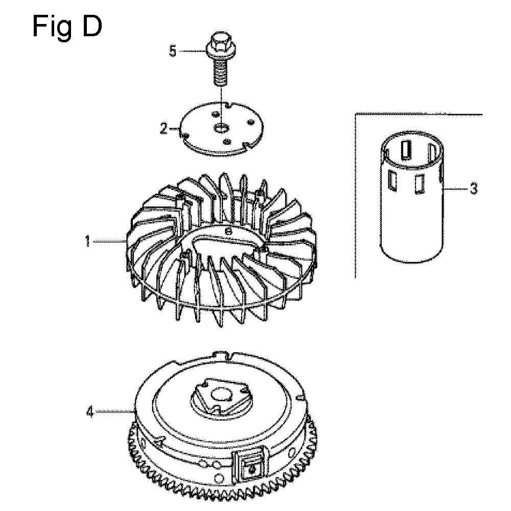 Fig-4 Diagram and Parts List for GCV530 Type DXA Honda Engine