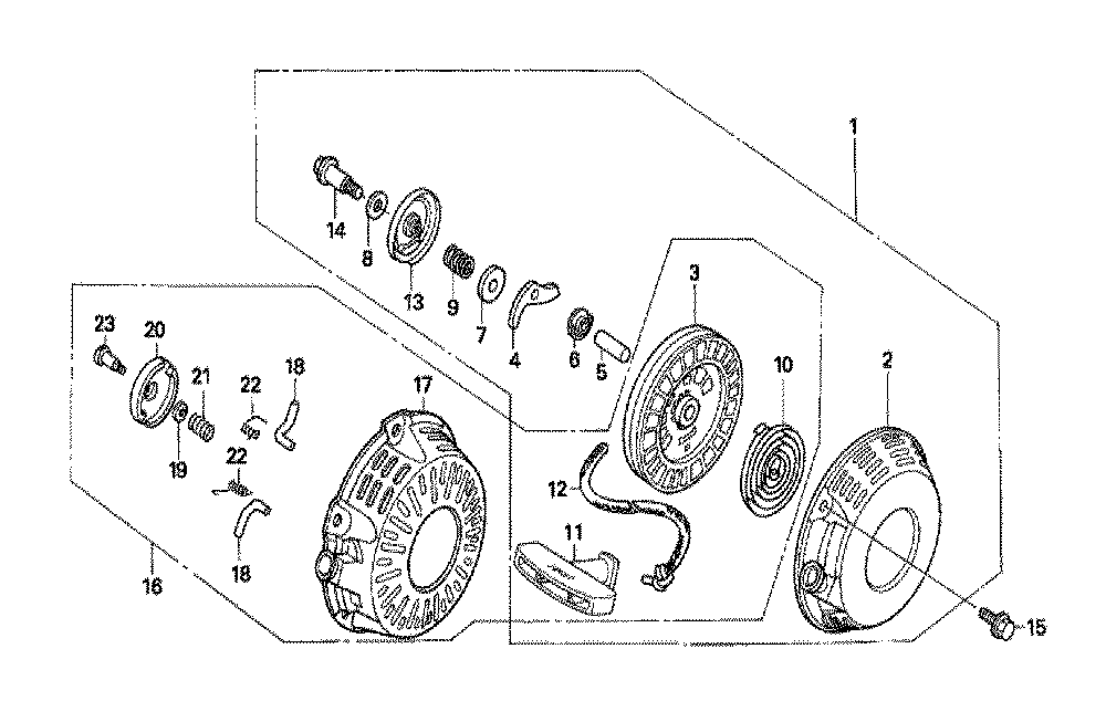 Fig-0 Diagram and Parts List for GX120T1 Type QH Honda Engine