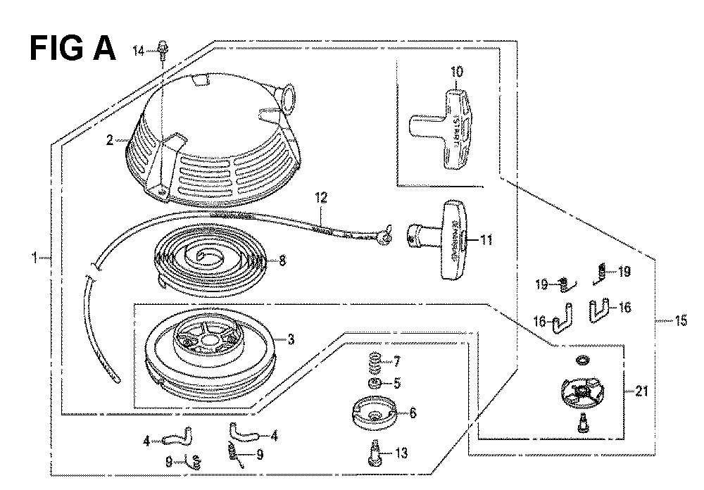 Fig-13 Diagram and Parts List for GXV160H2 Type N15 Honda Engine