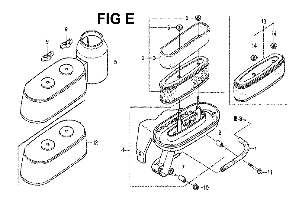 Fig-6 Diagram and Parts List for GXV160H2 Type N5 Honda Engine