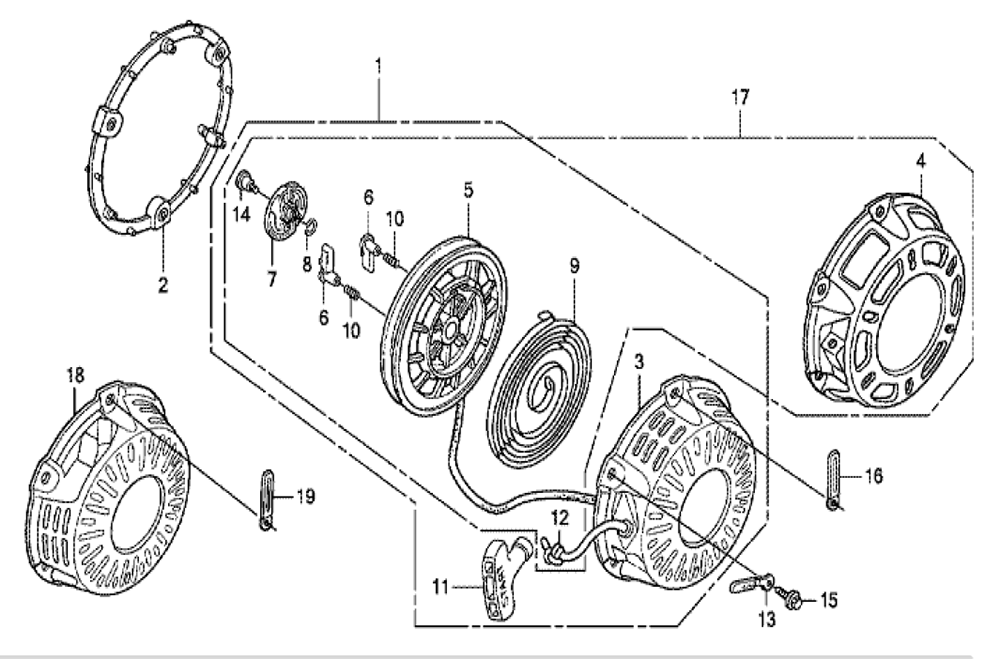 Fig-0 Diagram and Parts List for GX200 Type QDBR Honda Engine