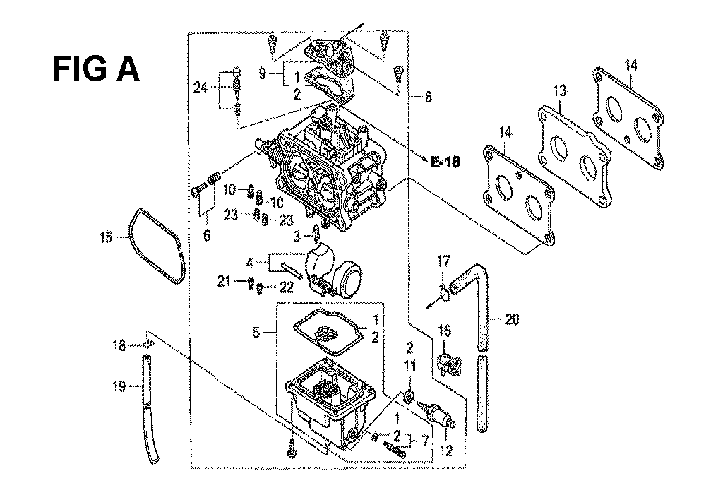 Fig-2 Diagram and Parts List for GXV530 Type QEA3A Honda Engine