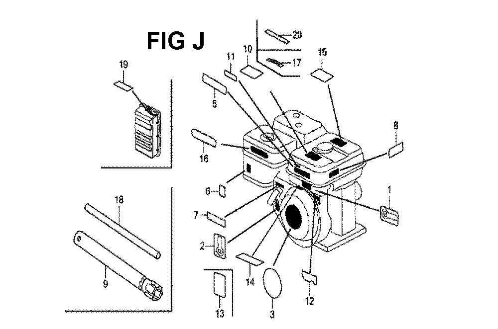 Fig-11 Diagram and Parts List for GX160H1 Type SX3 Honda Engine
