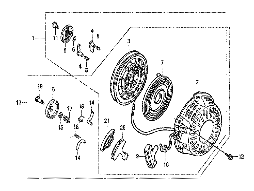 Fig-0 Diagram and Parts List for GX120T1 Type SX7 Honda Engine