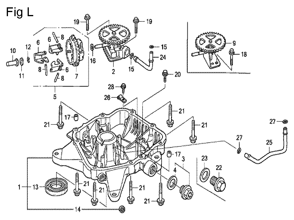 Fig-12 Diagram and Parts List for GCV530 Type EXA1 Honda Engine