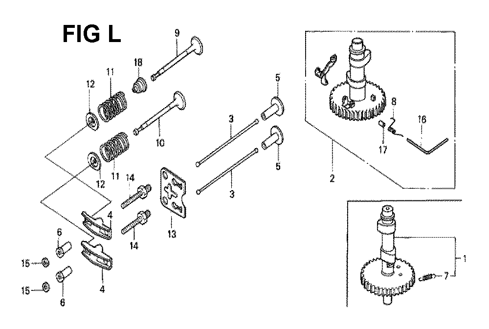 Fig-1 Diagram and Parts List for GXV140 Type N2V Honda Engine