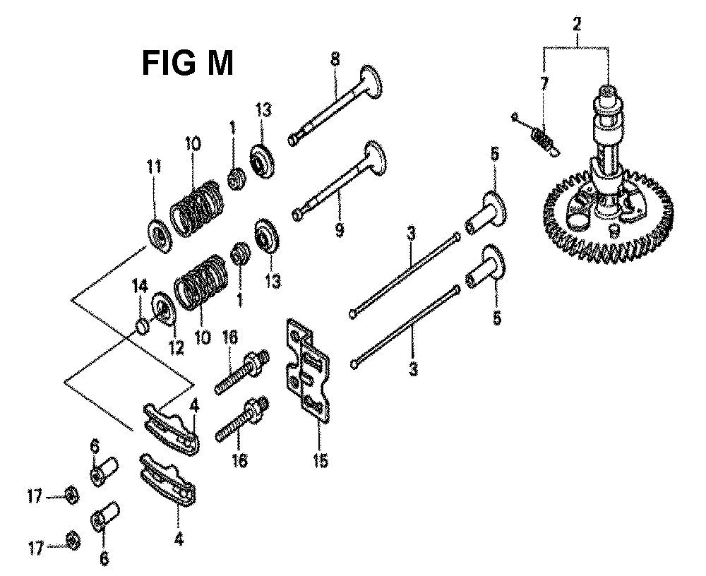 Fig-1 Diagram and Parts List for GXV340K2 Type DX2 Honda Engine