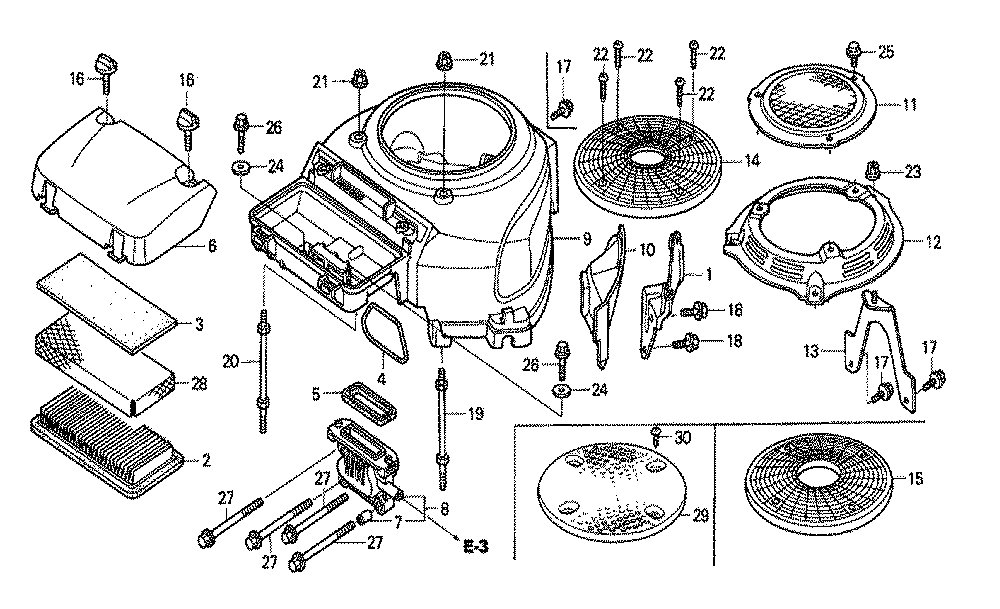 Fig-0 Diagram and Parts List for GXV530 Type QXU4 Honda Engine