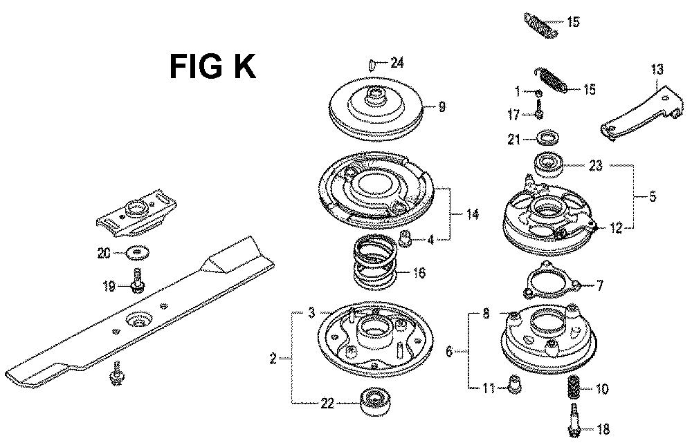 Fig-5 Diagram and Parts List for GXV160K1 Type SFL1 Honda Engine