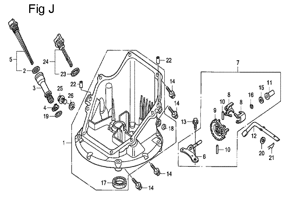 Fig-10 Diagram and Parts List for GCV135 Type A2D Honda Engine