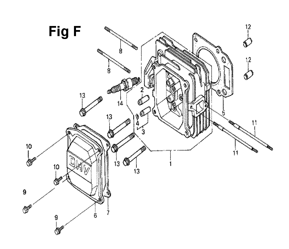 Fig-12 Diagram and Parts List for GXV160K1 Type N12 Honda Engine