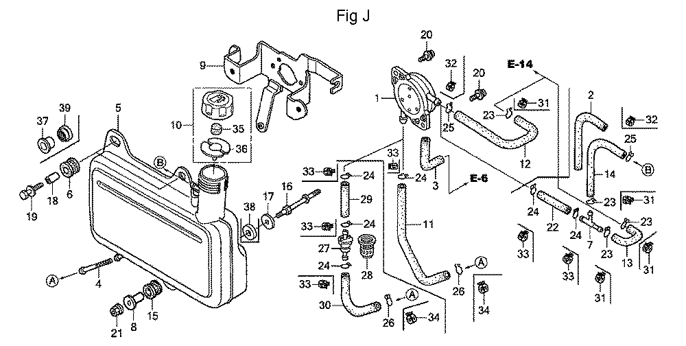 Fig-10 Diagram and Parts List for GC160A Type QHAF Honda Engine