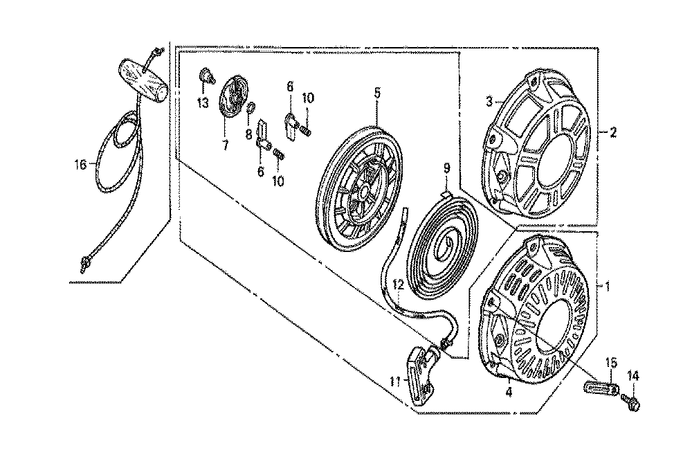Fig-0 Diagram and Parts List for GX160K1 Type VXBR Honda Engine