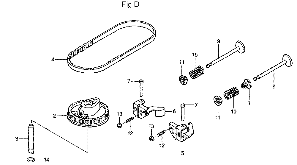 Fig-4 Diagram and Parts List for GSV190A Type A1AE Honda Engine