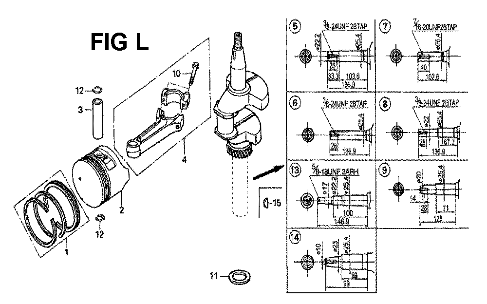 Fig-13 Diagram and Parts List for GXV160H2 Type SFE Honda Engine