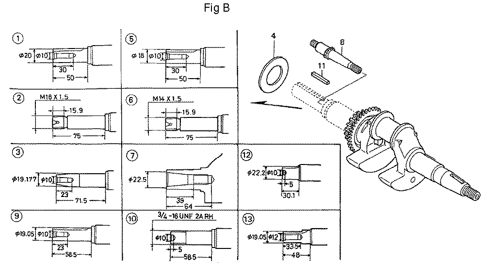 Fig-2 Diagram and Parts List for GC160A Type QHAJ Honda Engine