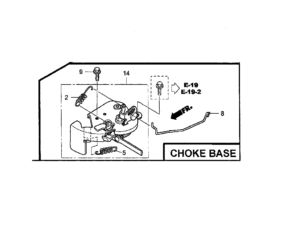 Choke base Diagram and Parts List for GCV160-LAOS3A  Honda Engine