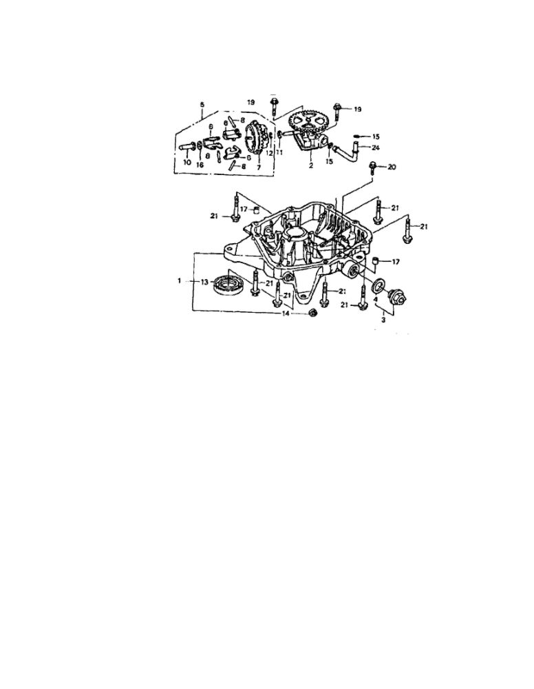 Oil Pan Diagram and Parts List for GCV-530-EXA2  Honda Engine