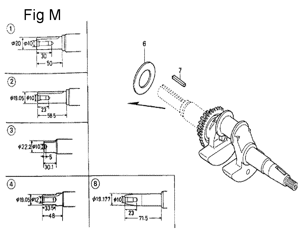 Fig-10 Diagram and Parts List for GC190A Type VXA Honda Engine
