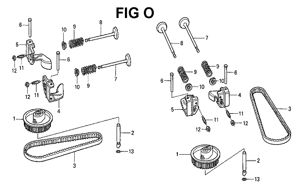 Fig-12 Diagram and Parts List for GXV530 Type PXA1A Honda Engine