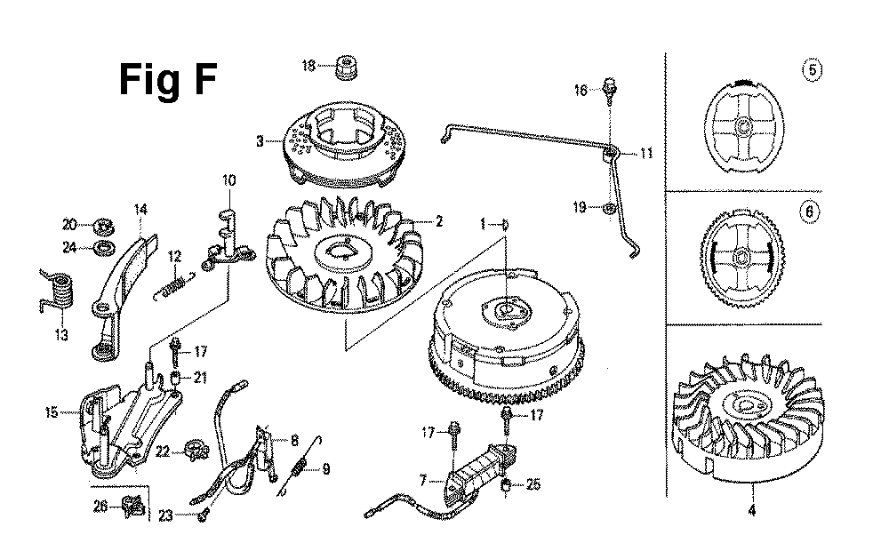 Fig-10 Diagram and Parts List for GXV120 Type N2SS Honda Engine