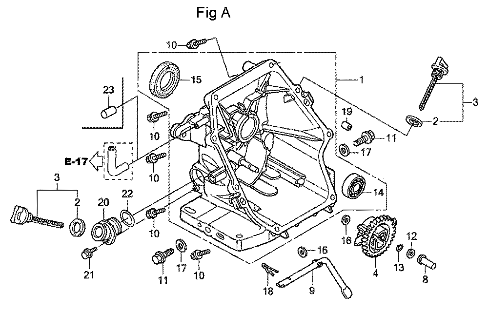 Fig-1 Diagram and Parts List for GC160A Type VXA Honda Engine
