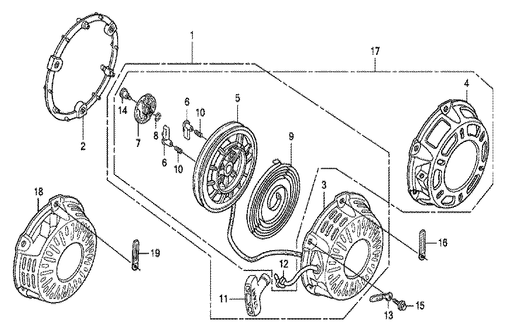 Fig-0 Diagram and Parts List for GX200 QXE2-Seri-19-8999999 Honda Engine