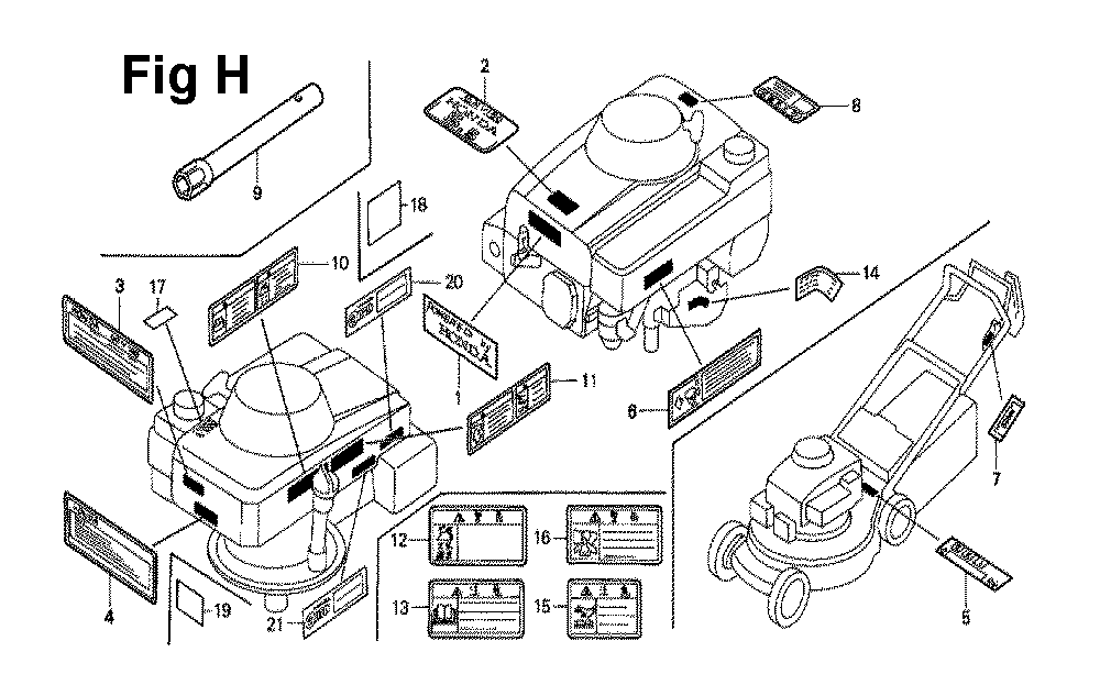 Fig-10 Diagram and Parts List for GXV160K1 Type N12 Honda Engine