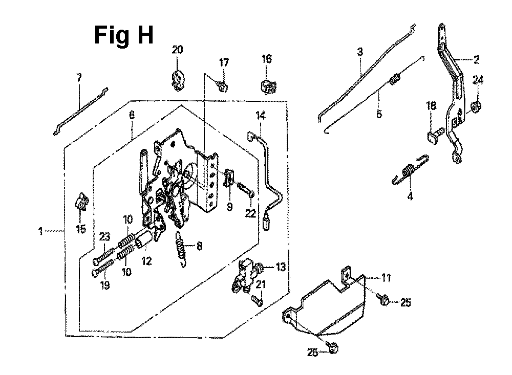 Fig-4 Diagram and Parts List for GXV160UH2 Type N1F2 Honda Engine