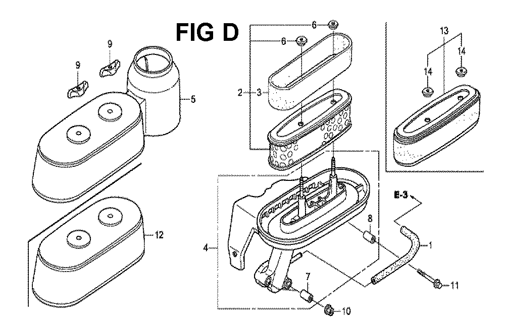 Fig-12 Diagram and Parts List for GXV160H2 Type N45 Honda Engine
