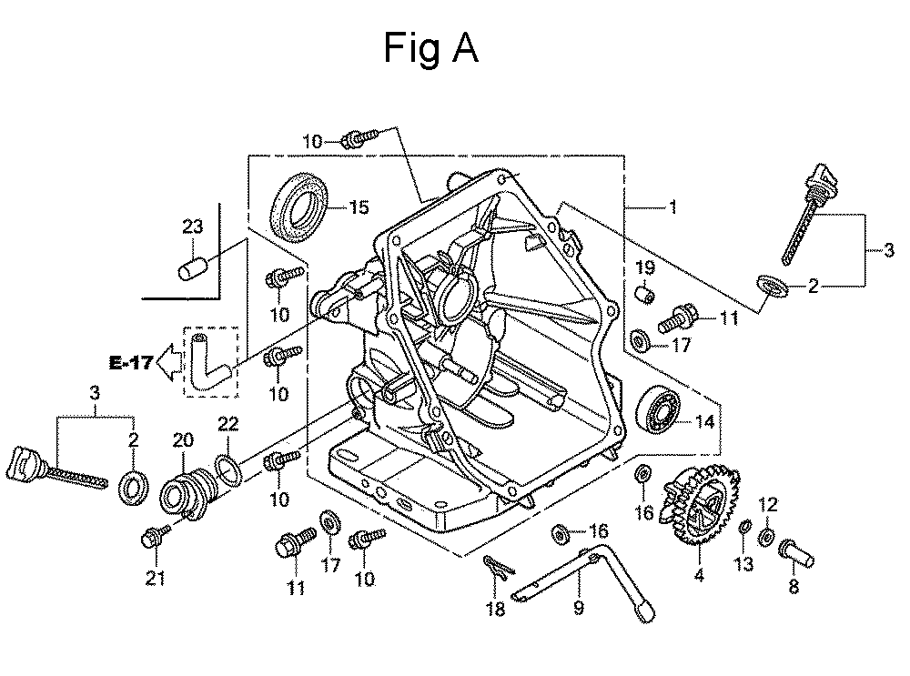 Fig-1 Diagram and Parts List for GC160 Type QHAJ Honda Engine