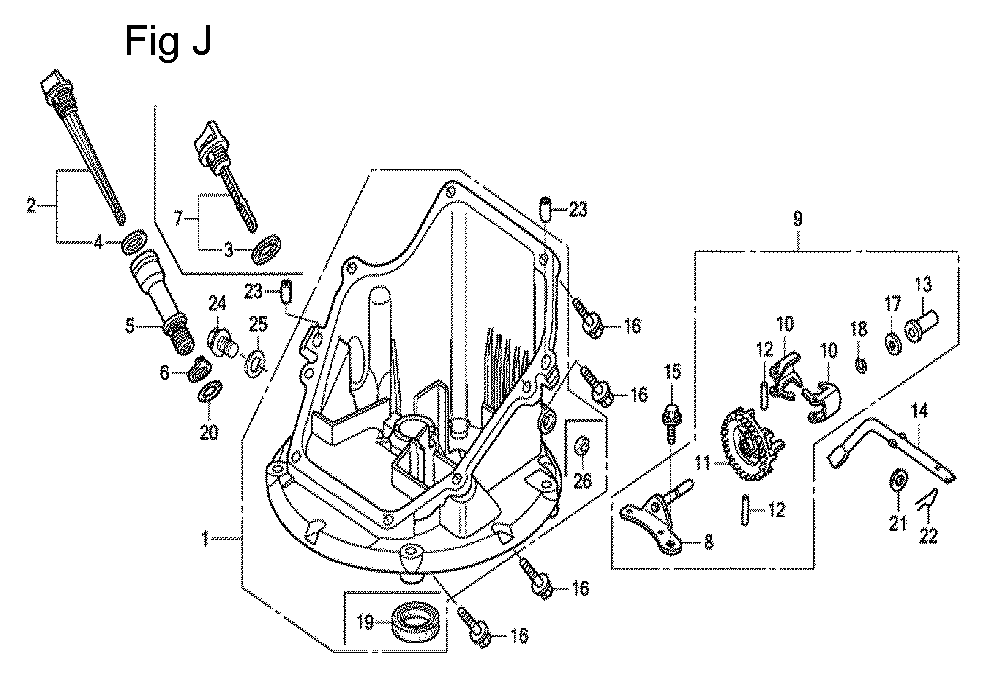 Fig-10 Diagram and Parts List for GCV160A Type N7A1 Honda Engine