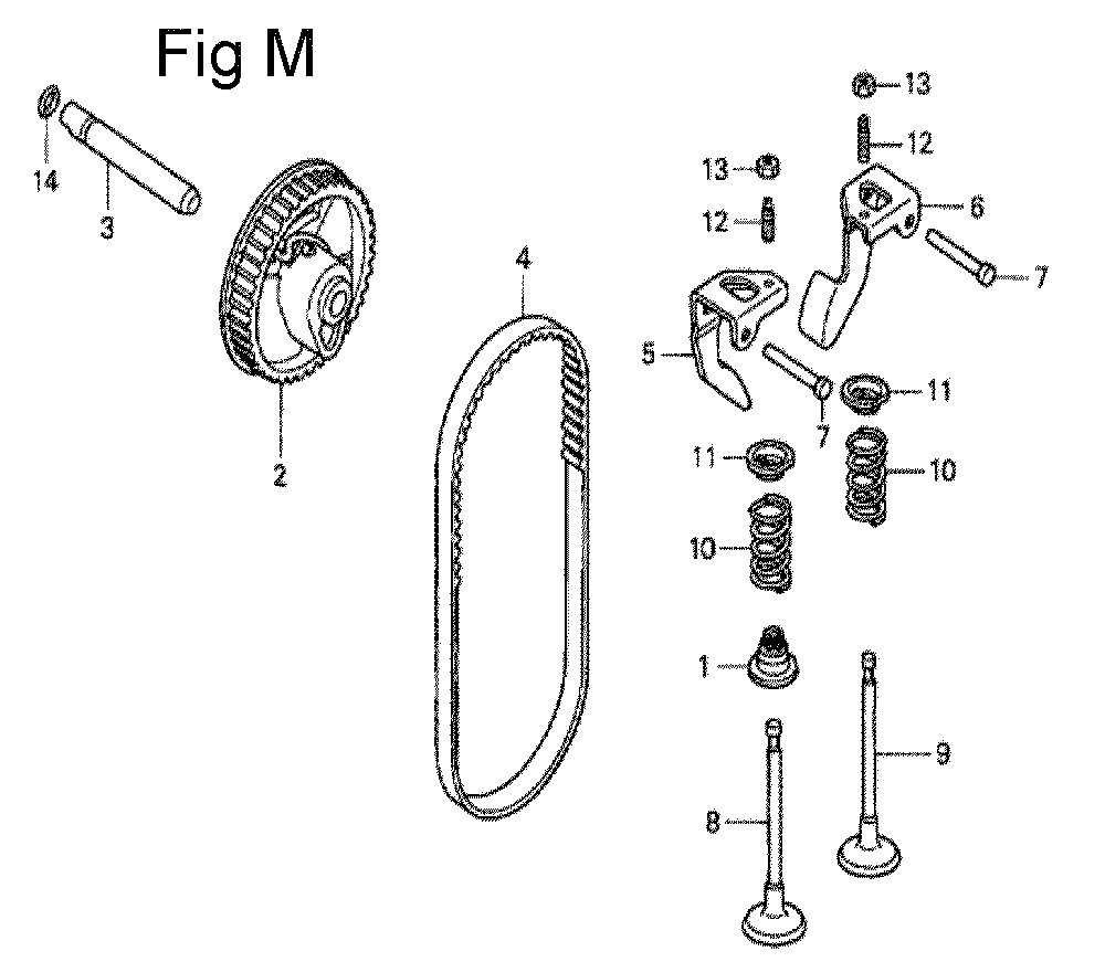 Fig-13 Diagram and Parts List for GS190A Type QBA1 Honda Engine